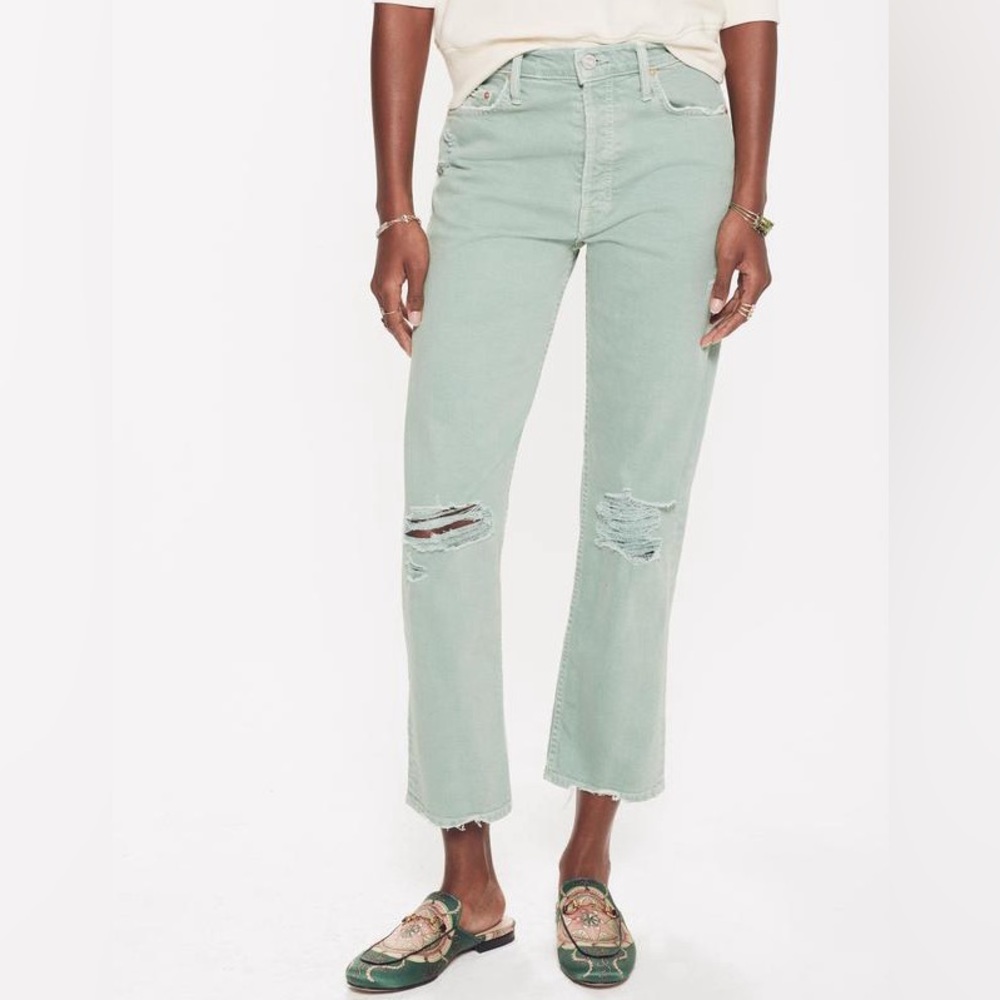 Mother Superior Tomcat Chew Mint Green Women's Jeans NWT 25